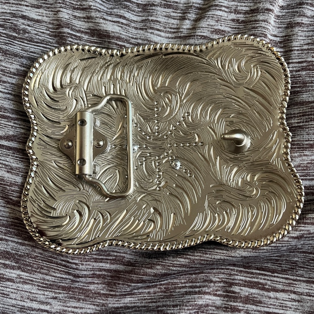 Gold and Silver Western Belt Buckle - Picture 2 of 6